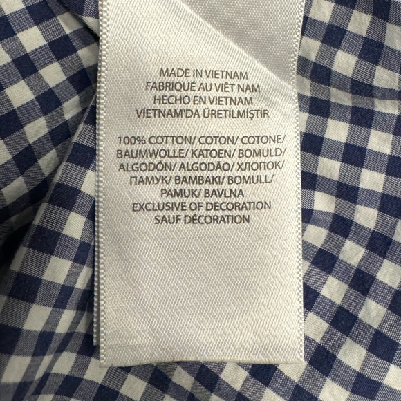 Ralph Lauren Men’s XL Navy Blue & White Check Long Sleeve Button Down Shirt - Picture 5 of 6